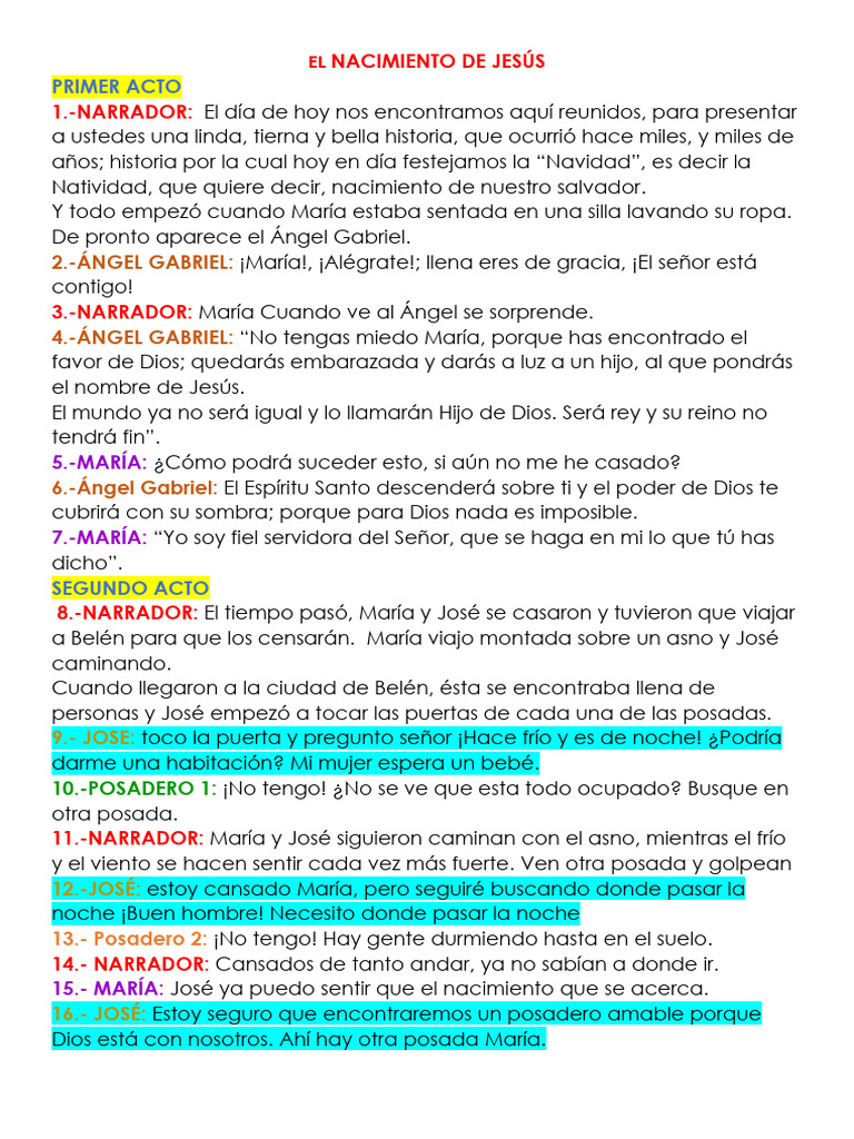 Nacimiento de Jesús: Historia de Navidad | PDF | María, madre de Jesús ...