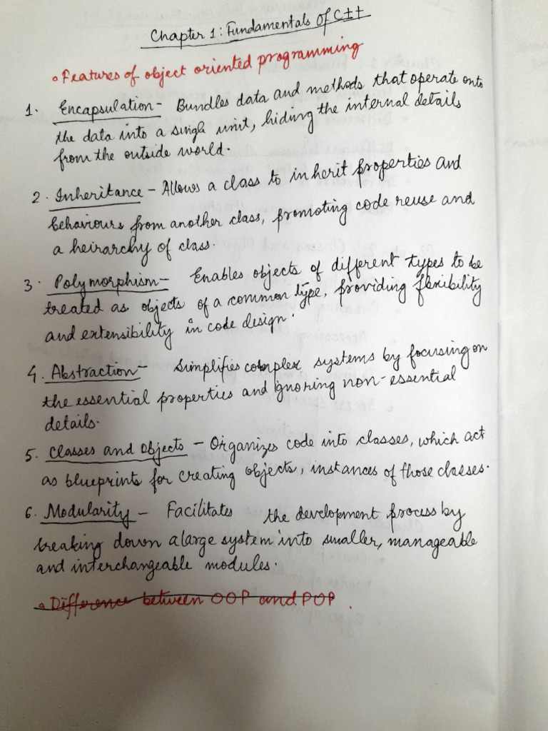 C++ Notes Unit1 | PDF