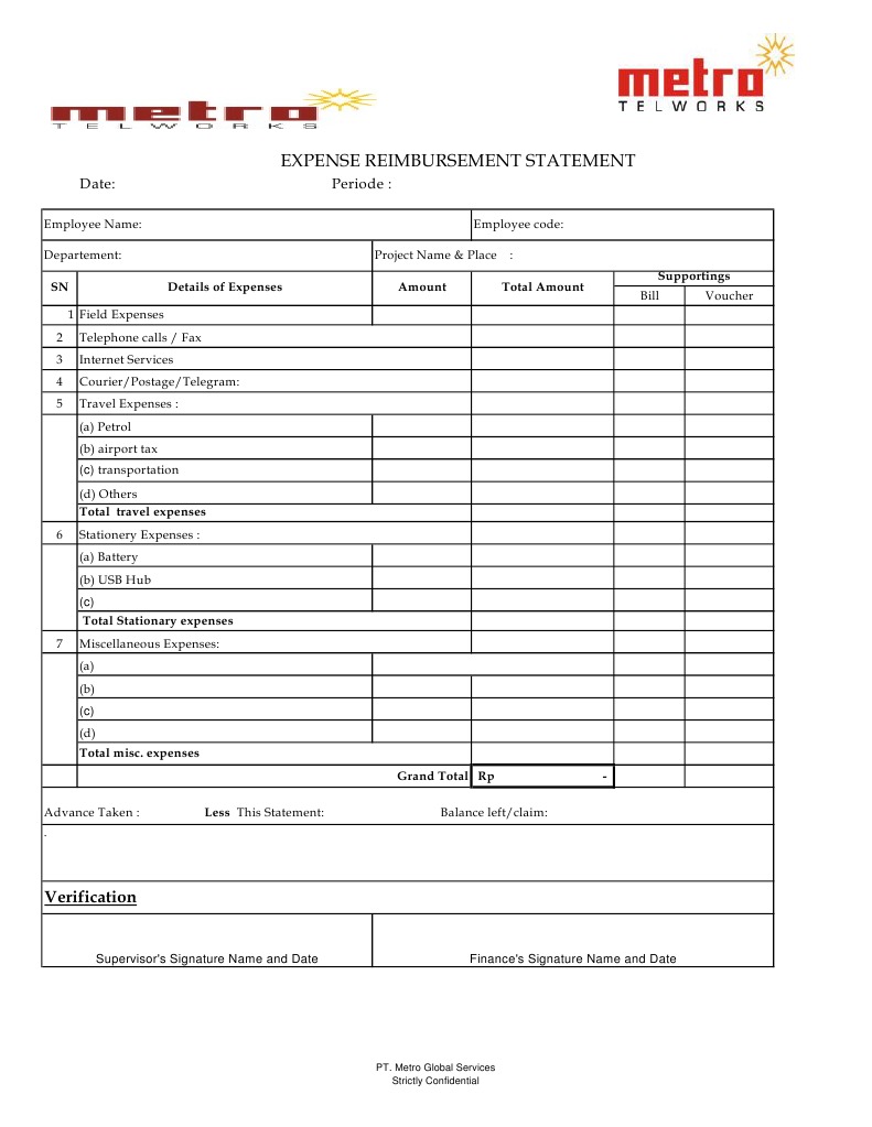 Exp Reimburst Format New | PDF