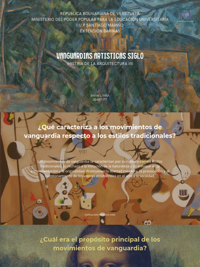 Características de las Vanguardias Artísticas | PDF | Vanguardia | Arte ...