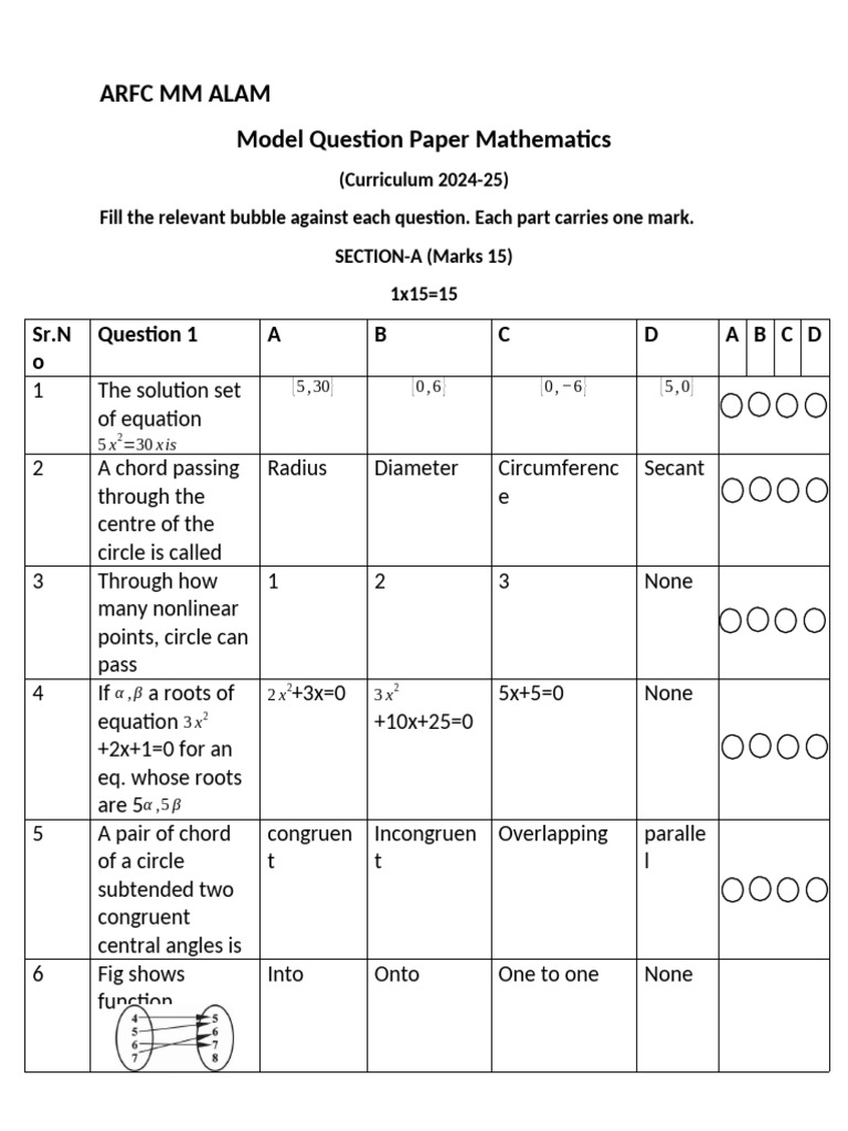 Mock Test Math | PDF | Trigonometric Functions | Circle