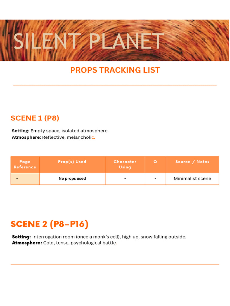 Props List | PDF | Notebook