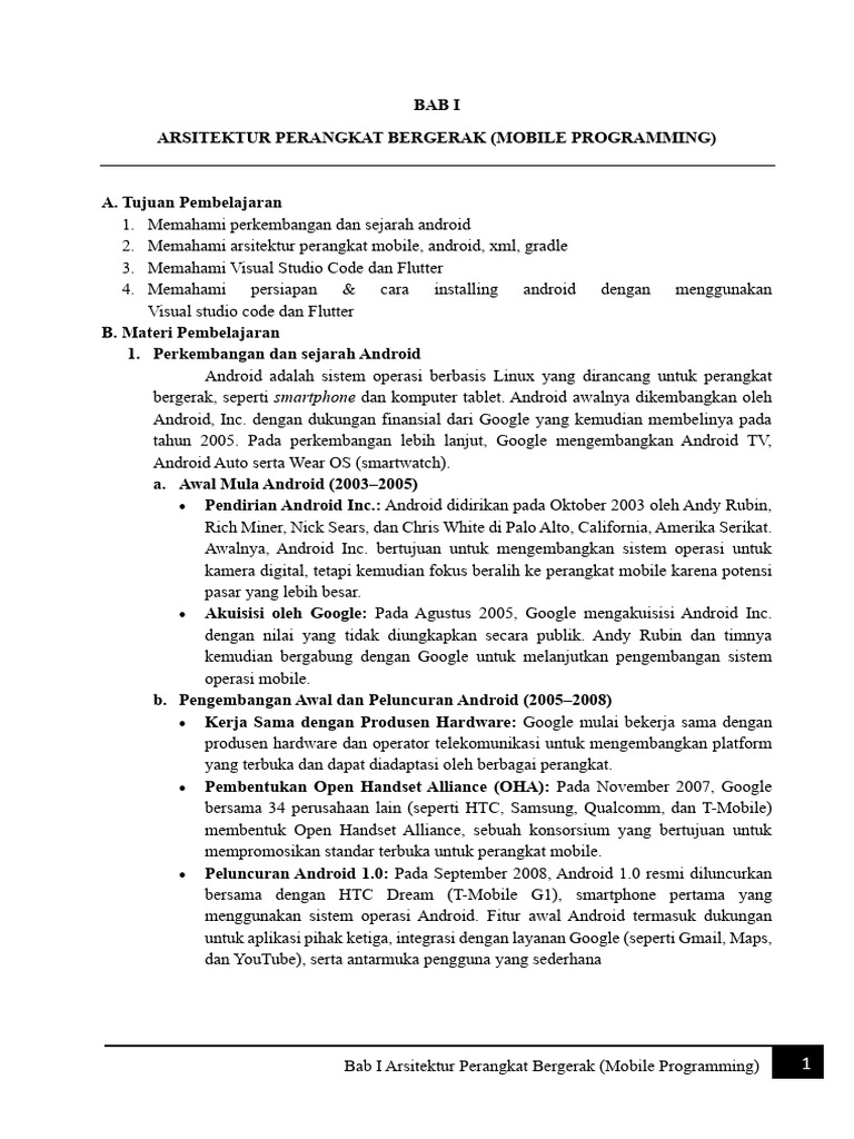 Arsitektur dan Sejarah Android Mobile | PDF