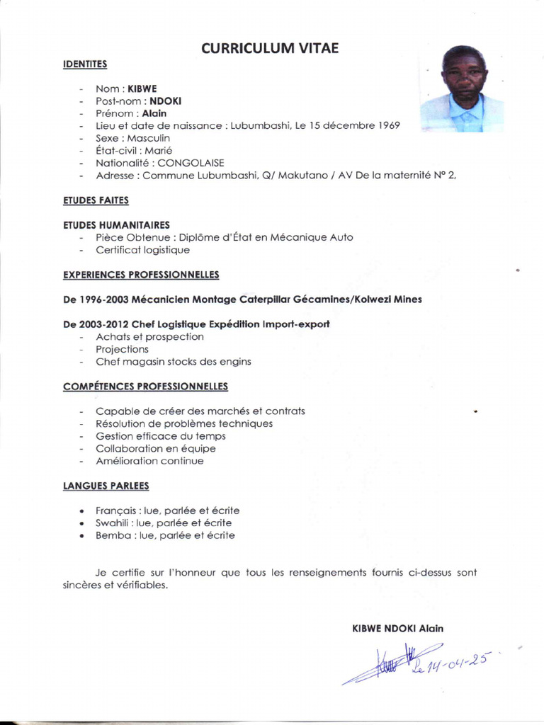 CV Alain | PDF