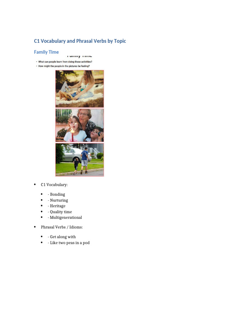 C1 Vocabulary and Phrasal Verbs | PDF | Vocabulary | Behavior Modification
