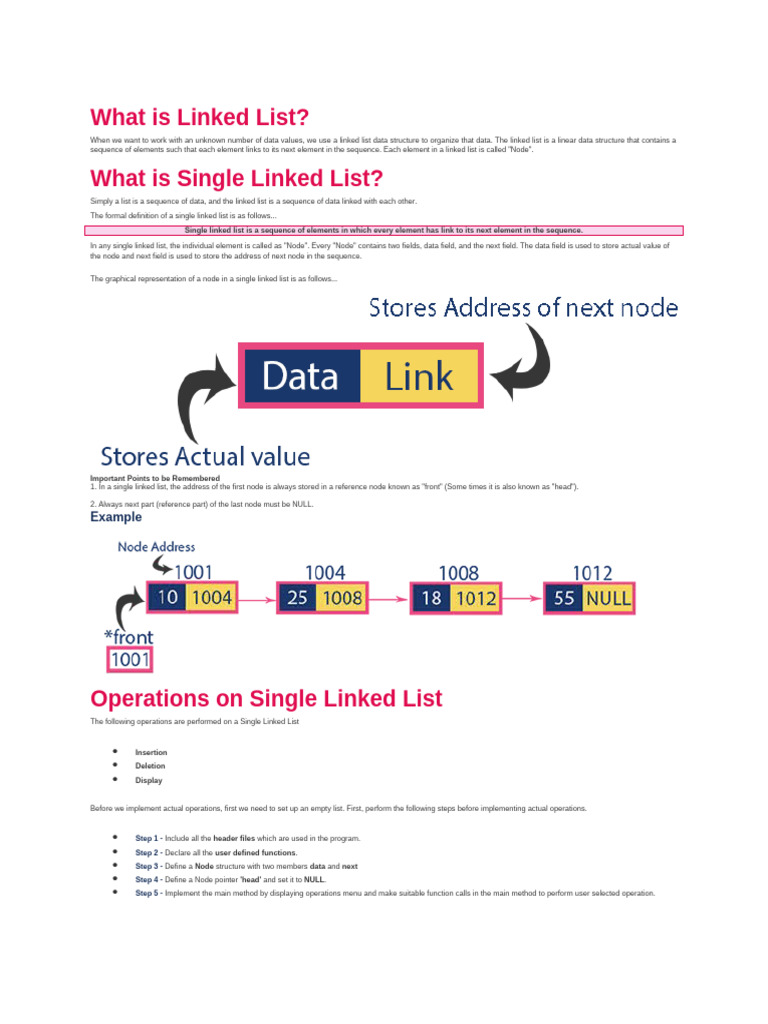 Understanding Single Linked Lists | PDF | Computer Programming ...