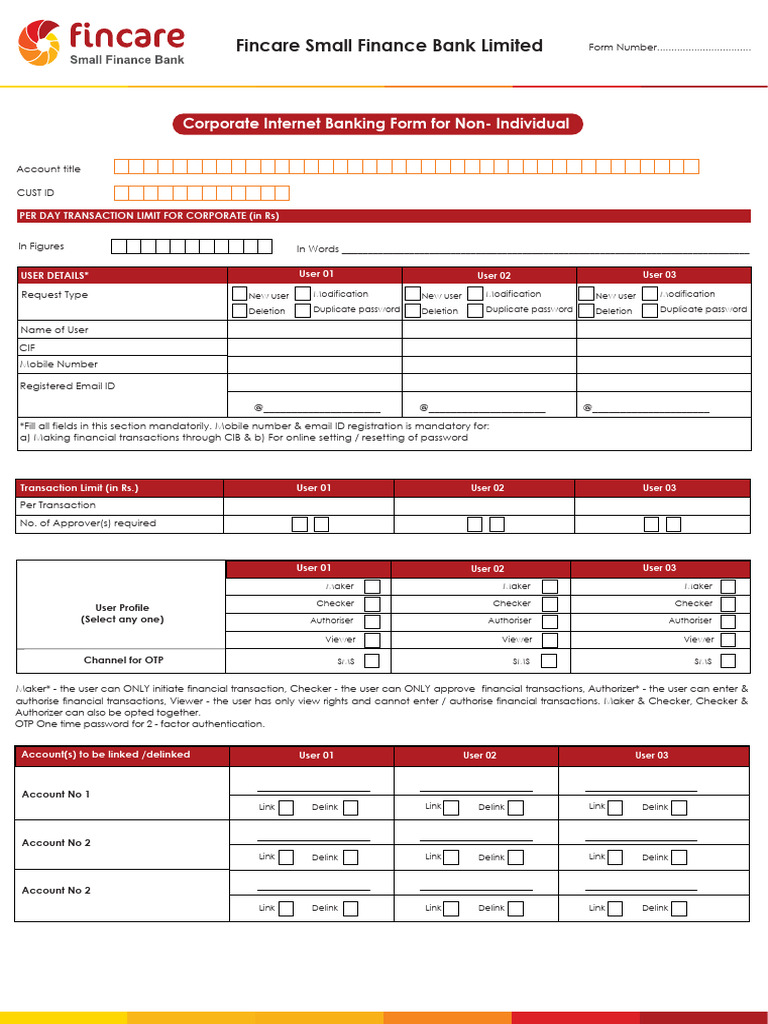 Corporate Internet Banking Form | PDF | Crime Prevention | Security ...