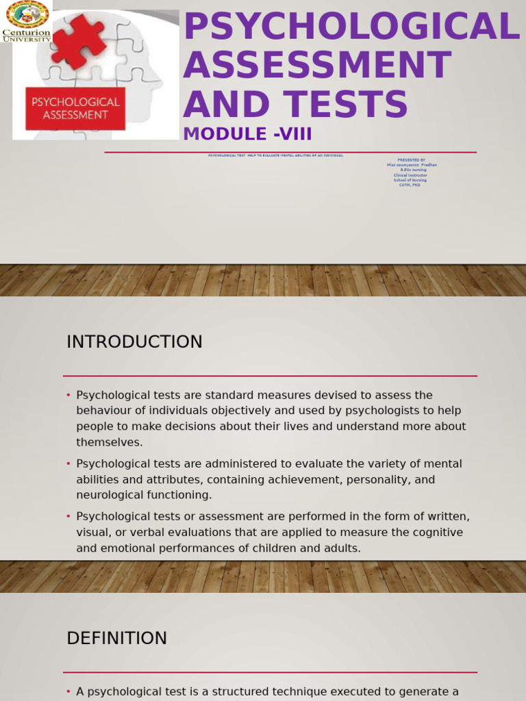 Overview of Psychological Assessment Tests | PDF | Psychological ...