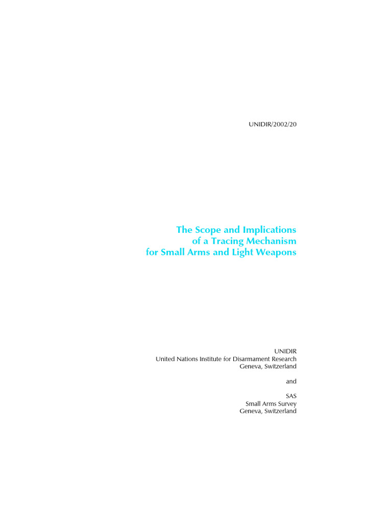 Tracing Mechanism for Small Arms | PDF | Firearms | Ammunition