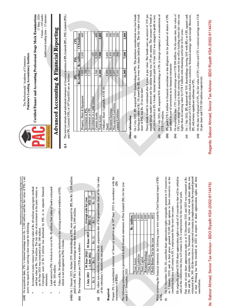 FAFR Mock | PDF
