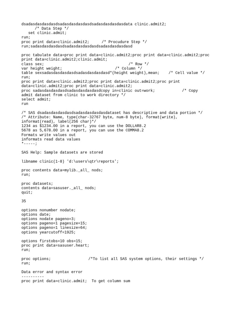 Sas 101 | PDF | Sas (Software) | Software Engineering