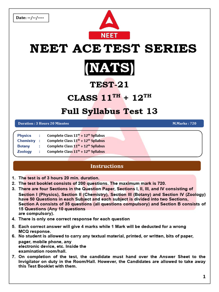 Full Syllabus Mock Test 7 by Nitesh Devnani | PDF | Covalent Bond ...