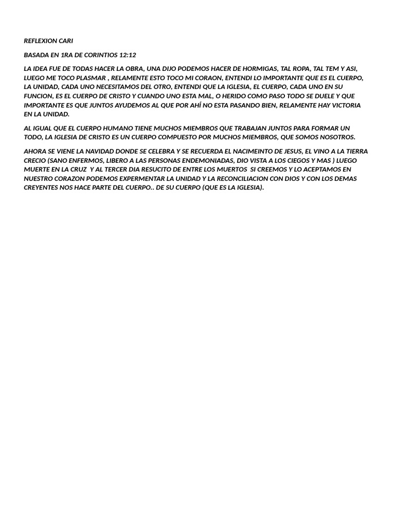 Unidad en el Cuerpo de Cristo | PDF