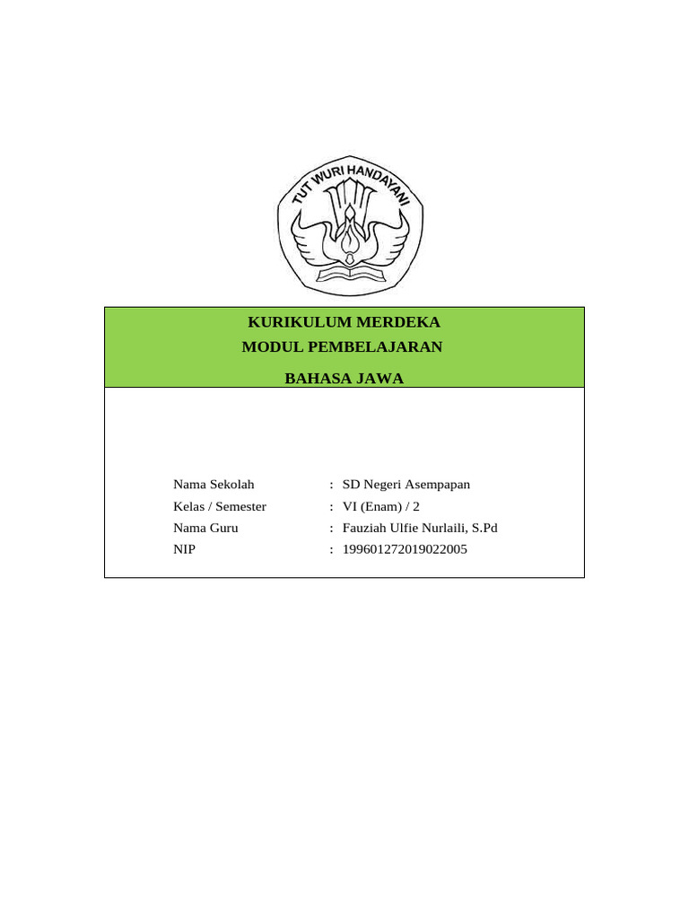 Sampul RPP Kurikulum Merdeka SD | PDF