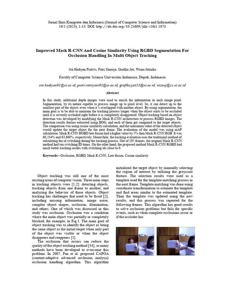 RGBD Segmentation for Occlusion Tracking | PDF | Image Segmentation ...