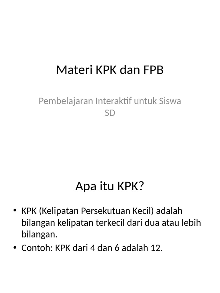 Materi KPK Dan FPB | PDF