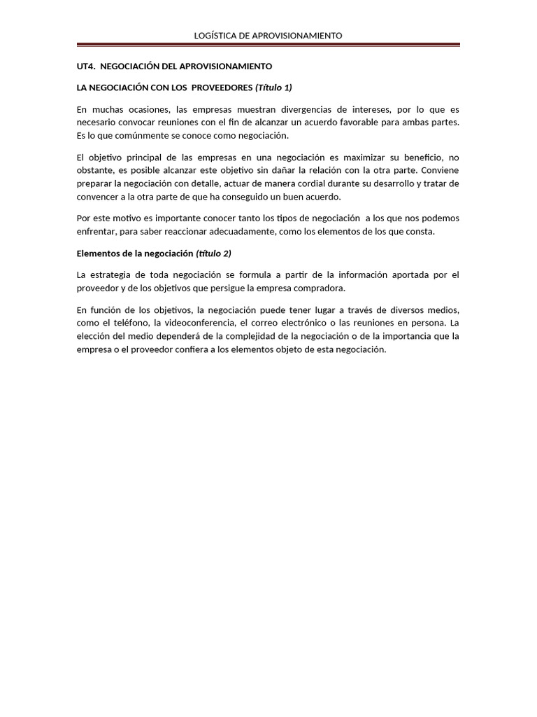Estrategias de Negociación en Aprovisionamiento | PDF | Business ...