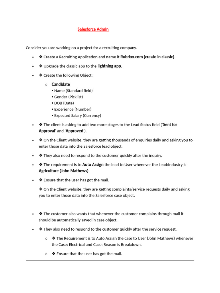 Salesforce Admin Practice Assignments | PDF | Vehicles | Motor Vehicle