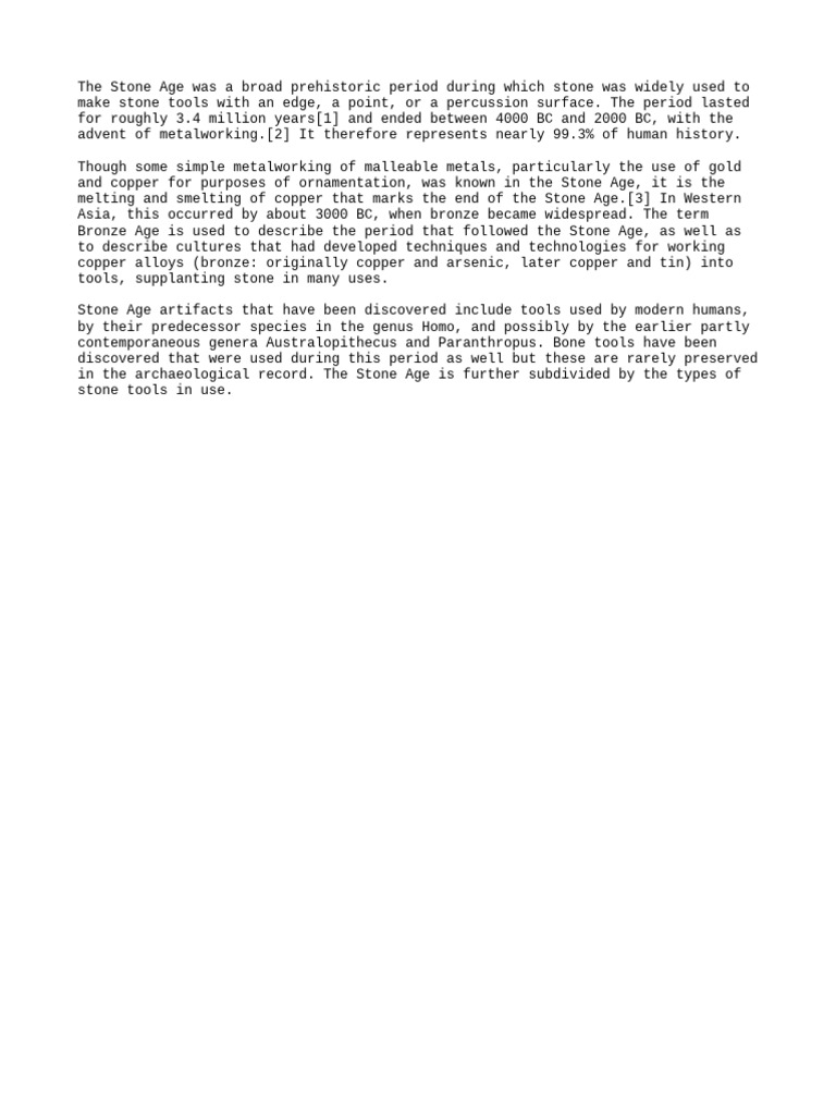 Overview of the Stone Age Period | PDF