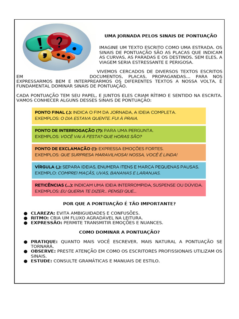 Importância dos Sinais de Pontuação | PDF, image size:768x1024