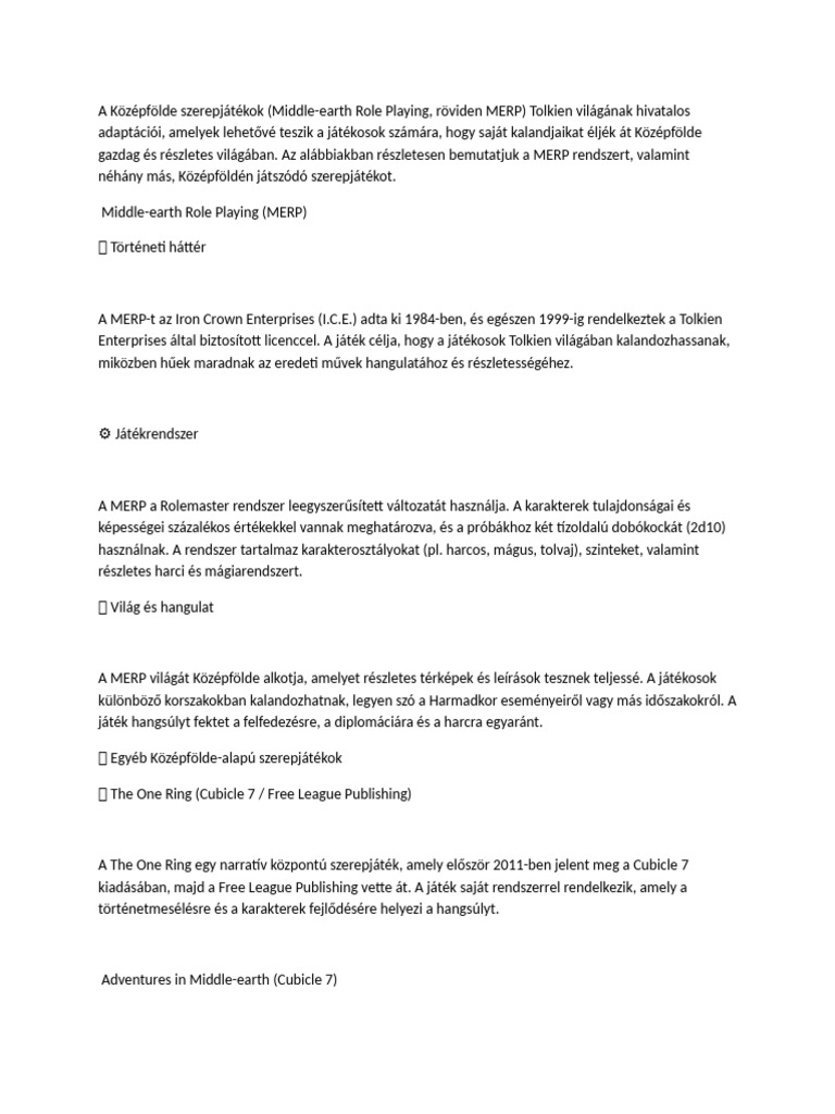 Merp Ismertető | PDF