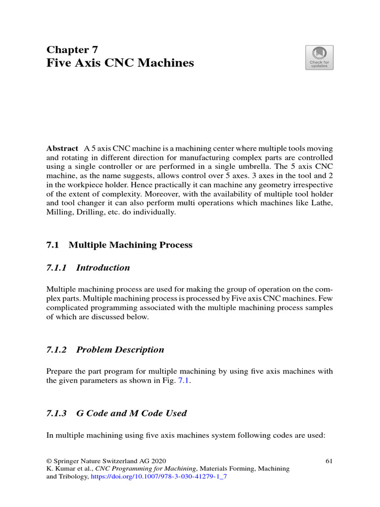 Five Axis CNC Machine Programming Guide | PDF | Numerical Control ...