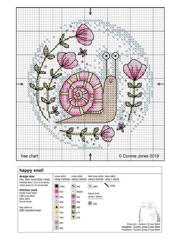 Silly Snail Cross Stitch Pattern | PDF