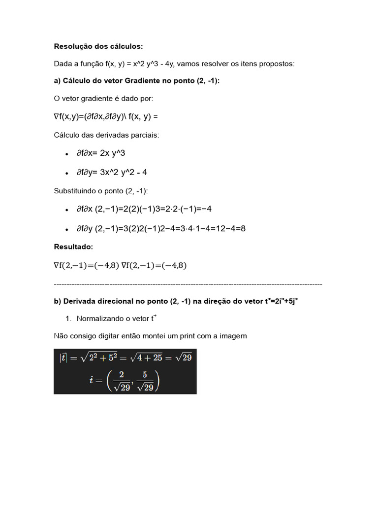 Cálculo de Gradiente e Derivada Direcional | PDF | Gradiente | Derivado