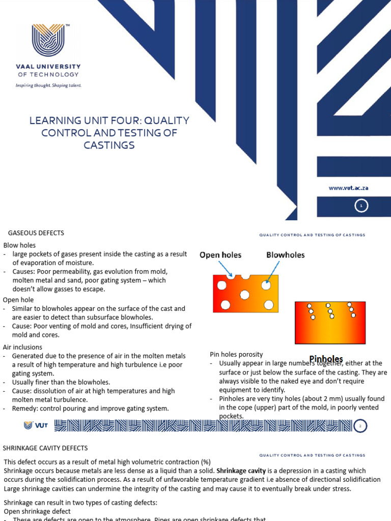Quality Control in Casting Defects | PDF | Building Engineering | Materials
