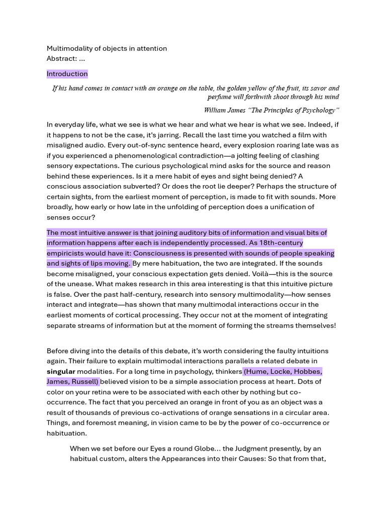 Understanding Multimodal Perception | PDF | Visual Cortex | Attention
