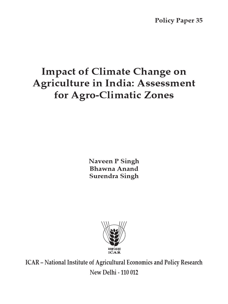 {7} Impact of climate change on agriculture | PDF | Climate Change ...