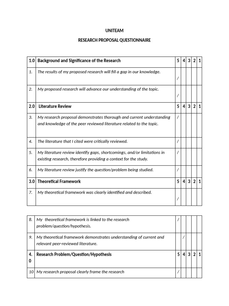 Research Proposal Evaluation Checklist | PDF | Methodology | Science