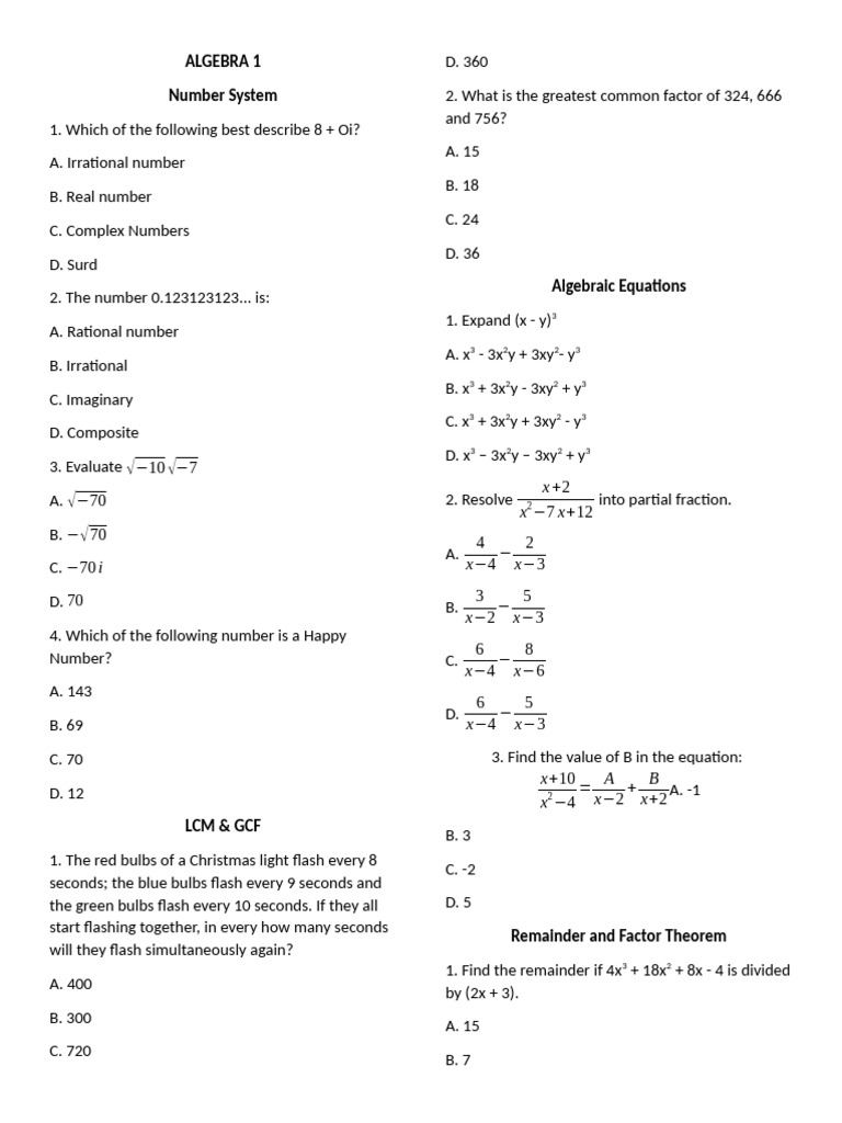 Algebra 1 Concepts and Problems | PDF | Quadratic Equation | Equations