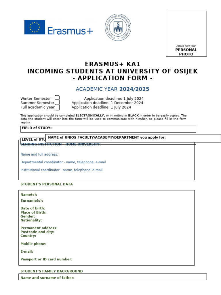Application Form - Era - Incoming 24 25 | PDF | Identity Document