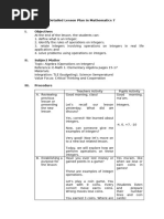 Grade 9 Integers Lesson Plan Overview | PDF | Matrix (Mathematics ...