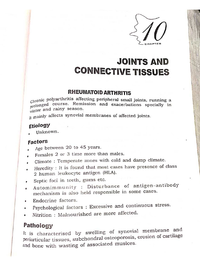 Joints and Connective Tissue Notes With Therapeutic | PDF