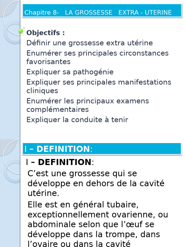 Comprendre la Grossesse ExtraUtérine PDF Maladies et troubles — free download