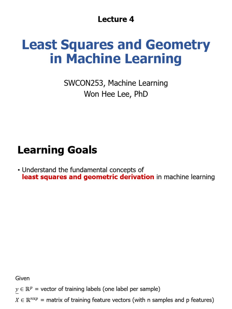 Least Squares in Machine Learning | PDF | Errors And Residuals ...