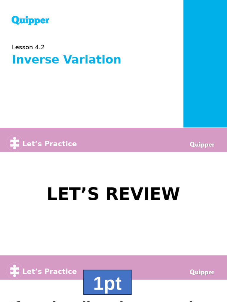 Understanding Inverse Variation Concepts | PDF | Equations | Mathematics