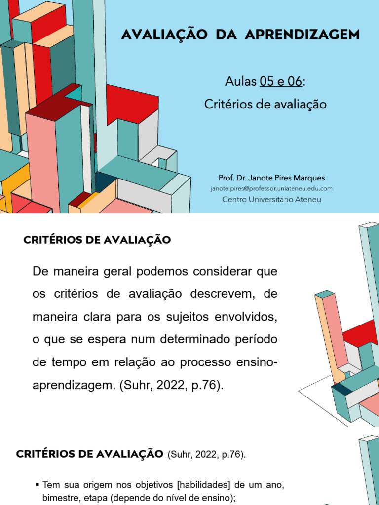 Critérios de Avaliação da Aprendizagem | PDF | Aprendizado | Pensamento