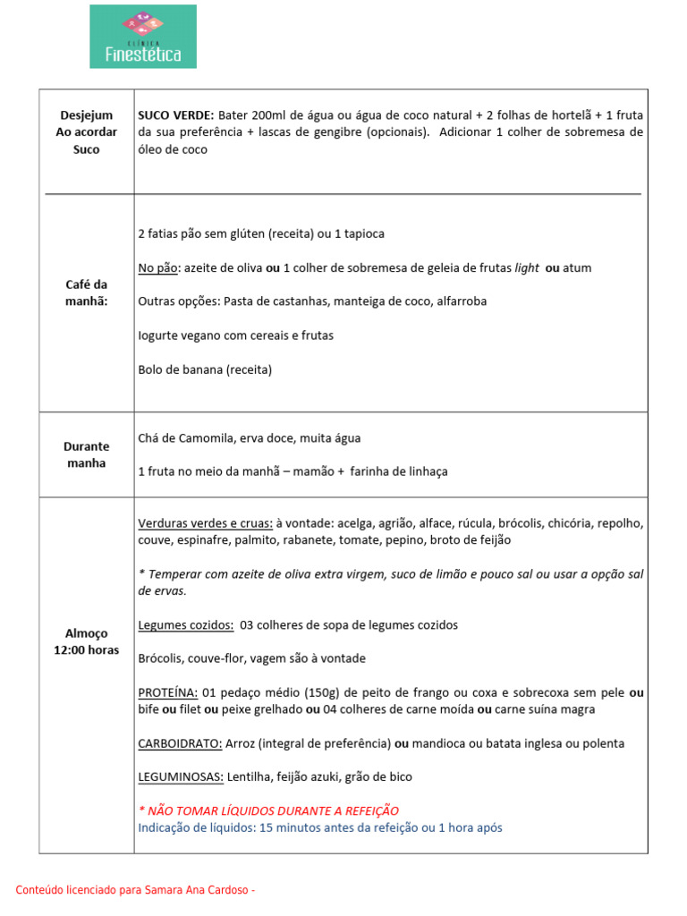 Cardapio Amamentação | PDF | Pães | Mostarda (condimento)