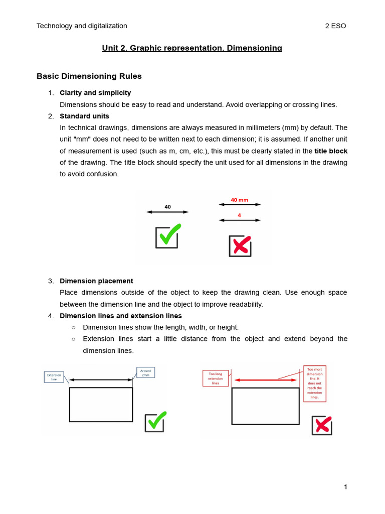 Basic Dimensioning Rules Explained | PDF | Dimension | Length