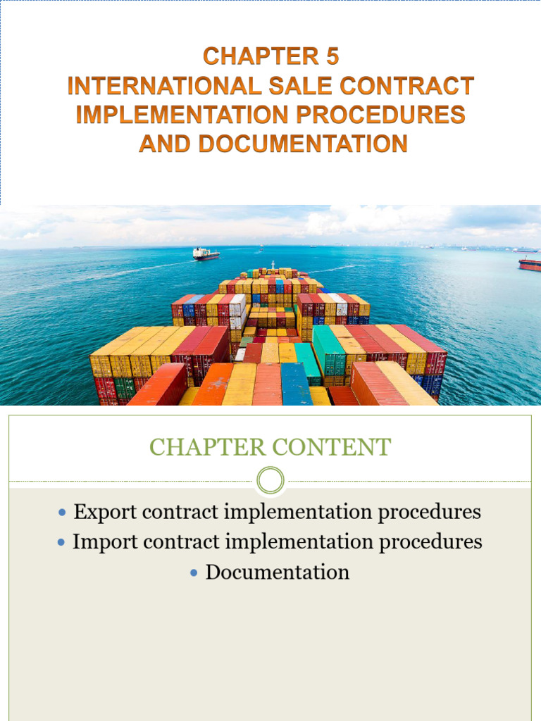Export and Import Contract Procedures | PDF | Cargo | Bill Of Lading