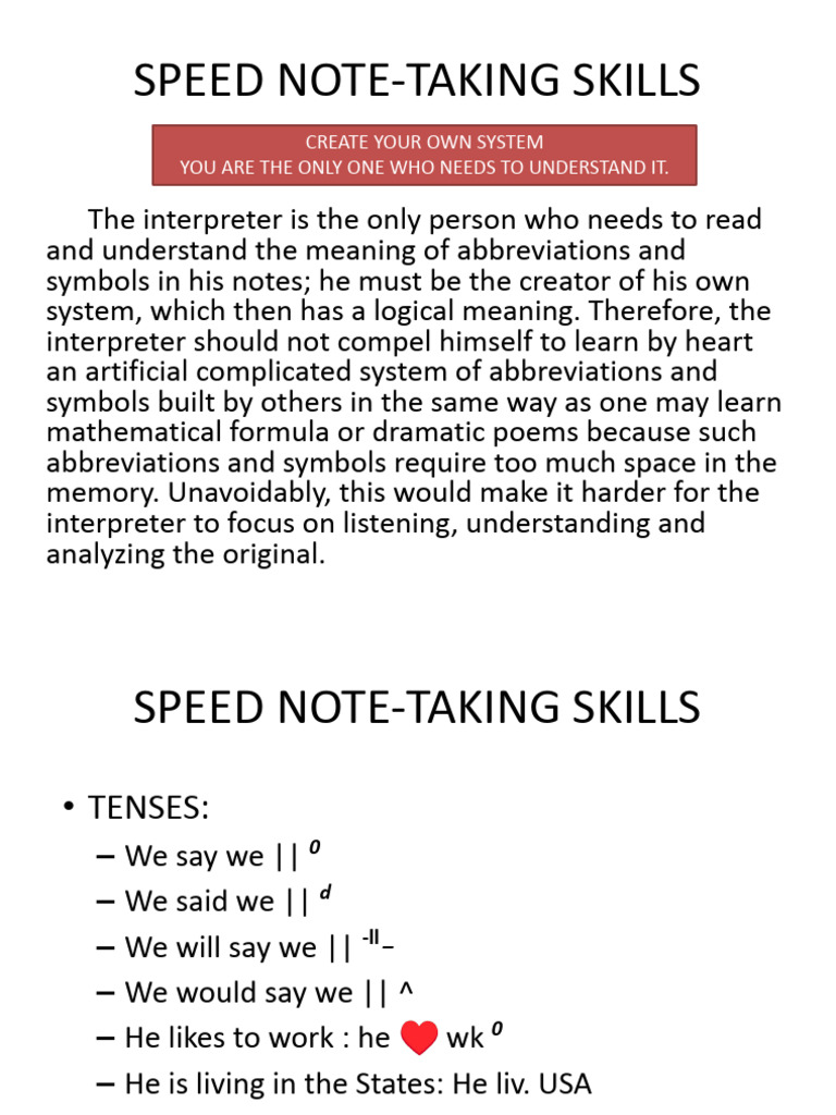 Mastering Speed Note-Taking Techniques | PDF
