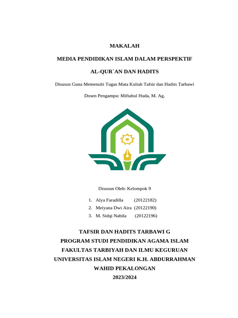 Media Pendidikan dalam Al-Qur'an dan Hadits | PDF