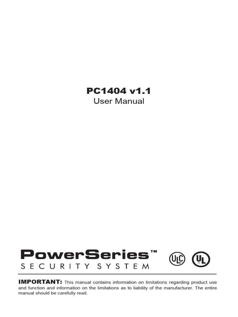 Pc1404 User Manual en | PDF | Security Alarm