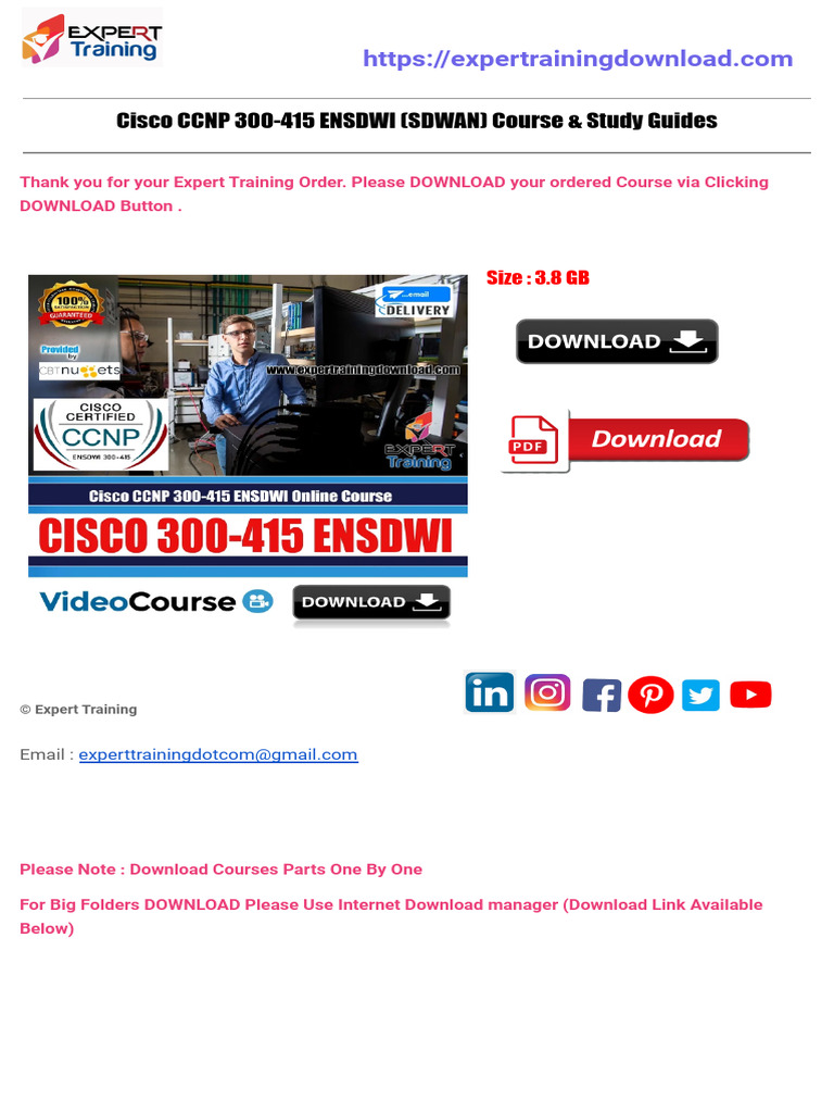 CCNP 300-415 ENSDWI Course Download | PDF