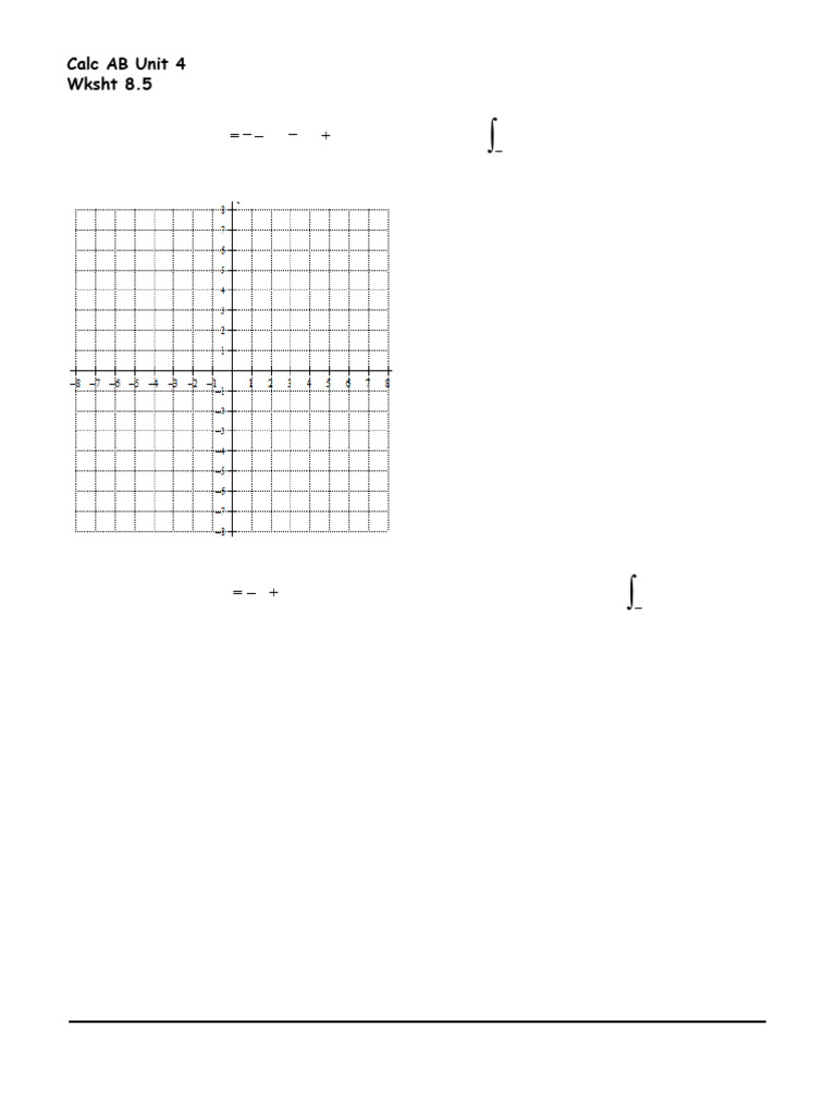 Calc+AB+Unit+4+Wksht+8 5+Area+Between+2+Curves | PDF | Area | Tangent