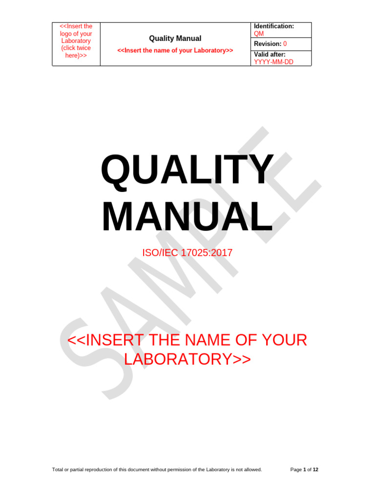 Quality Manual for ISO/IEC 17025:2017 | PDF | Calibration | Audit