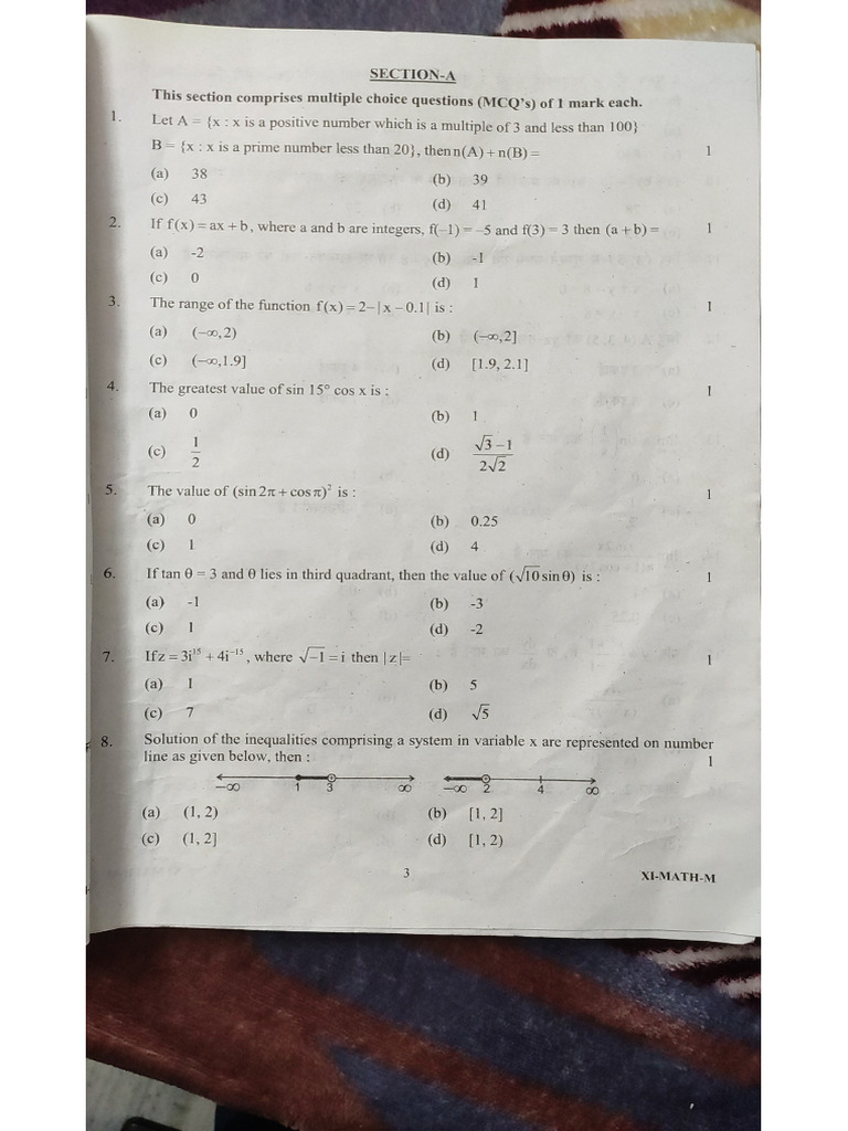 Class 11 Maths Pyq | PDF